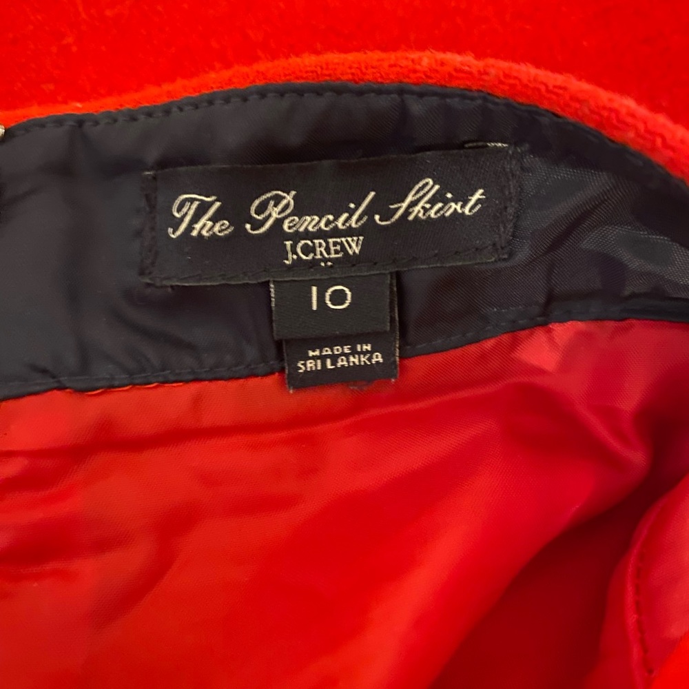 J Crew “The Pencil Skirt” Lipstick Red Wool 10 - Picture 8 of 9